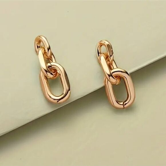 Chain Dangle Earrings Trendy Alloy Earrings with Stylish Design - Picture 4 of 5